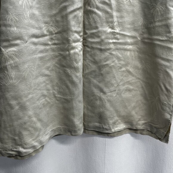 Tommy Bahama Mens Ivory 100% Silk Classic Palm Tree Camp Shirt Jacquard XL - Picture 10 of 11